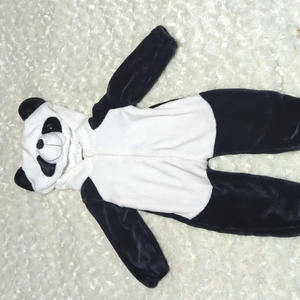 EUC fuzzy panda costume size 80